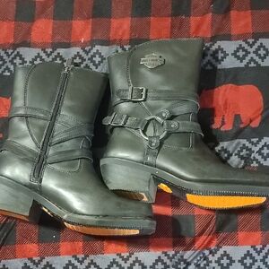 Harley-Davidson Black Heeled Boots